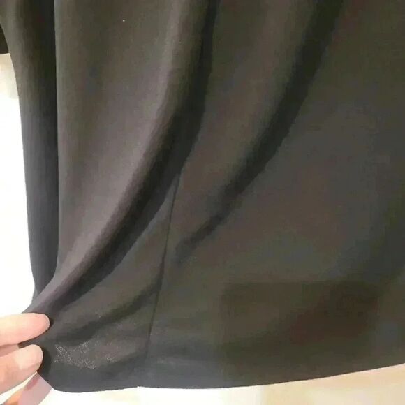 NY Collection Women's Black Poly/Spandex Knit Lace Half Length Sleeve Top EUC - Picture 12 of 12